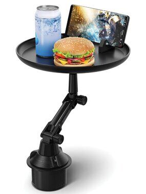 Car Caddy Swivel Tray with Cup and Phone Holder